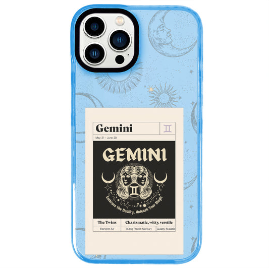 iPhone 13 Pro İkizler Burcu Sticker Mode Telefon Kılıfı - Azure