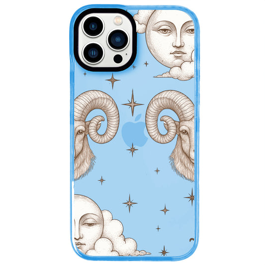 iPhone 13 Pro Koç Burcu Soft Stars Telefon Kılıfı - Azure
