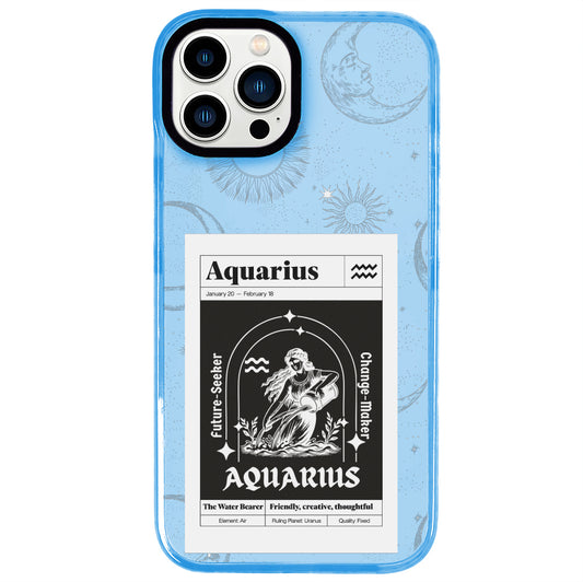 iPhone 13 Pro Kova Burcu Sticker Mode Telefon Kılıfı - Azure