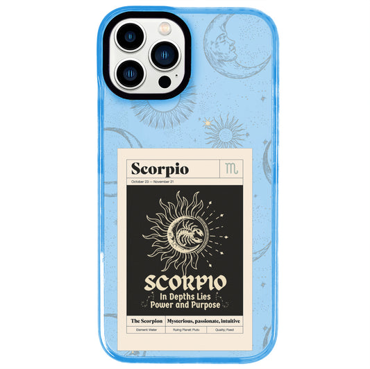 iPhone 13 Pro Max Akrep Burcu Sticker Mode Telefon Kılıfı - Azure
