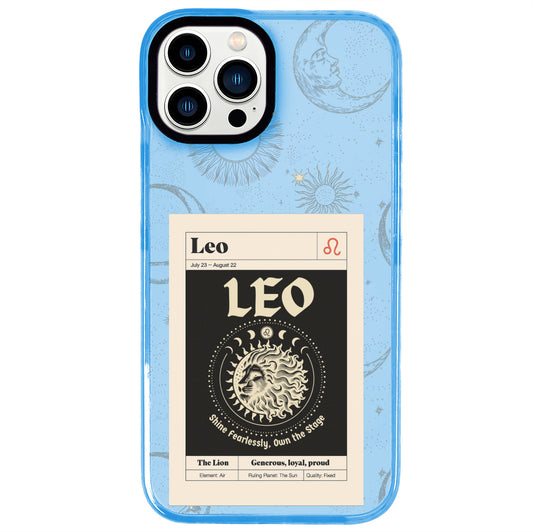 iPhone 13 Pro Max Aslan Burcu Sticker Mode Telefon Kılıfı - Azure