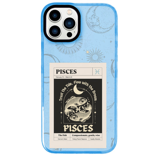 iPhone 13 Pro Max Balık Burcu Sticker Mode Telefon Kılıfı - Azure