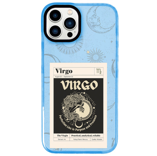 iPhone 13 Pro Max Başak Burcu Sticker Mode Telefon Kılıfı - Azure