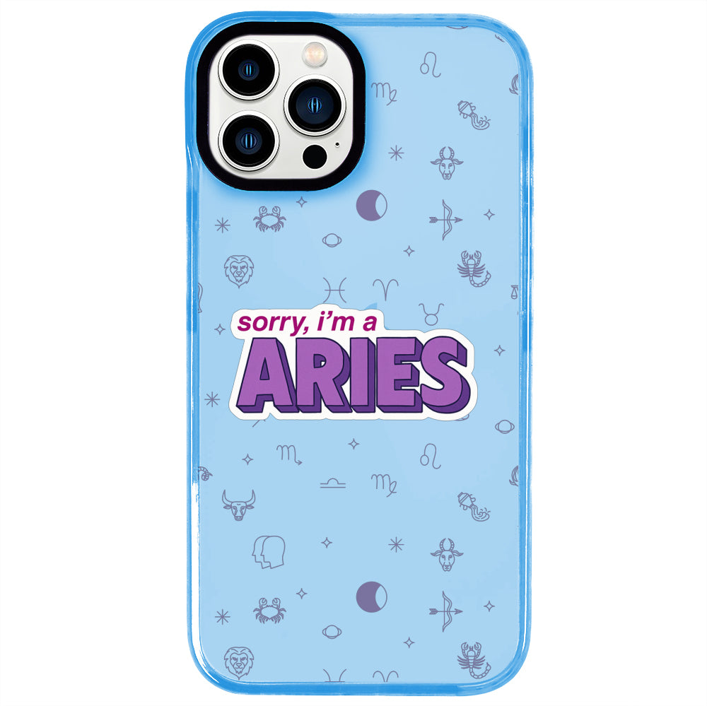 iPhone 13 Pro Max Koç Burcu Sorry Zodiac Telefon Kılıfı - Azure