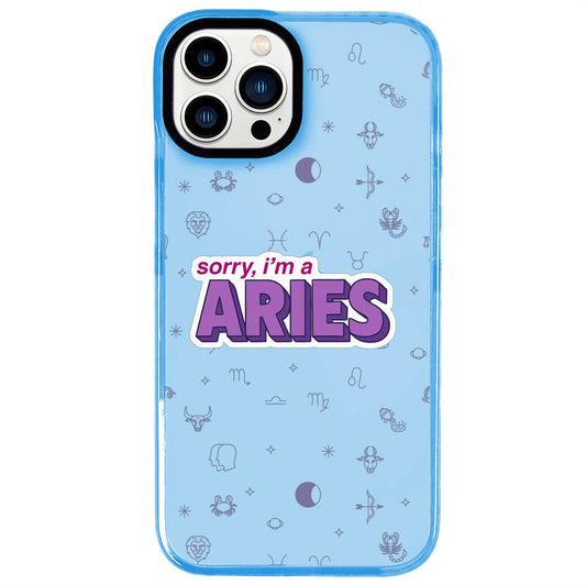 iPhone 13 Pro Max Koç Burcu Sorry Zodiac Telefon Kılıfı - Azure