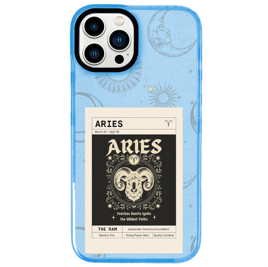 iPhone 13 Pro Max Koç Burcu Sticker Mode Telefon Kılıfı - Azure