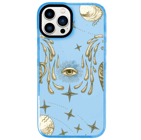 iPhone 13 Pro Max Kova Burcu Soft Stars Telefon Kılıfı - Azure