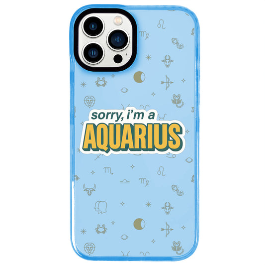 iPhone 13 Pro Max Kova Burcu Sorry Zodiac Telefon Kılıfı - Azure