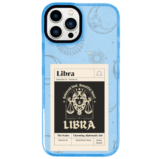 iPhone 13 Pro Max Terazi Burcu Sticker Mode Telefon Kılıfı - Azure