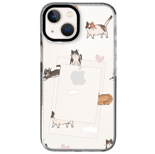 iPhone 13 Mini Cats Polaroid Telefon Kılıfı