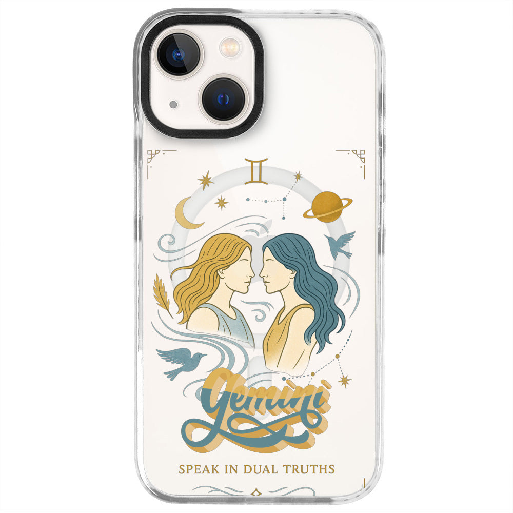 iPhone 14 İkizler Burcu Way of Aries Telefon Kılıfı - Beyaz