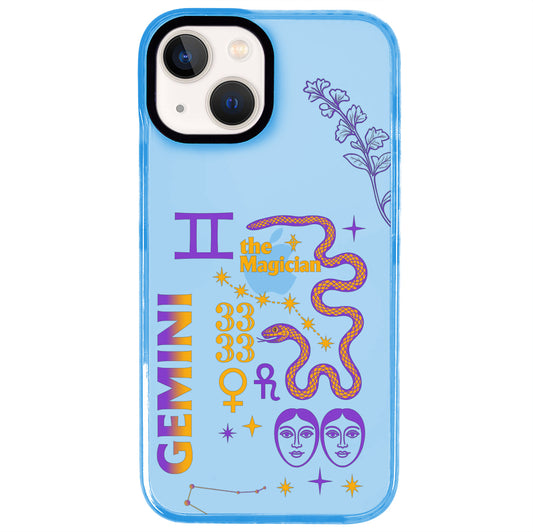iPhone 14 Plus İkizler Burcu The Emperor Telefon Kılıfı - Azure