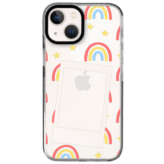 iPhone 14 Rainbow Star Polaroid Telefon Kılıfı