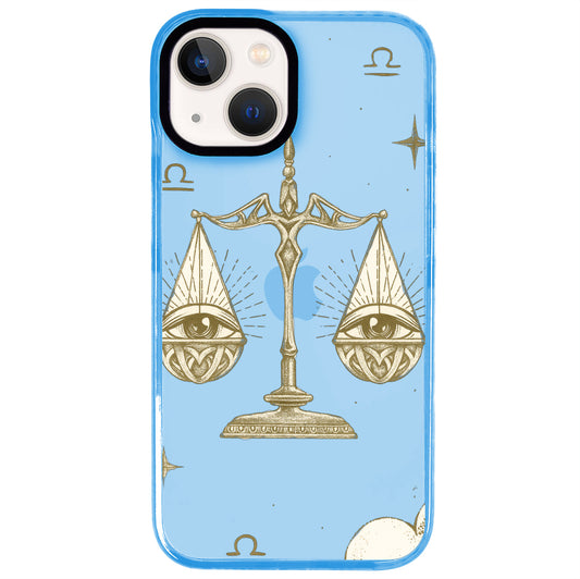 iPhone 15 Terazi Burcu Soft Stars Telefon Kılıfı - Azure