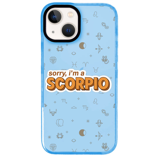 iPhone 15 Plus Akrep Burcu Sorry Zodiac Telefon Kılıfı - Azure