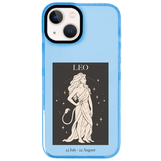 iPhone 15 Plus Aslan Burcu History of Zodiac Telefon Kılıfı - Azure