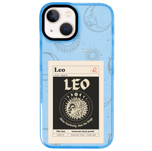 iPhone 15 Plus Aslan Burcu Sticker Mode Telefon Kılıfı - Azure