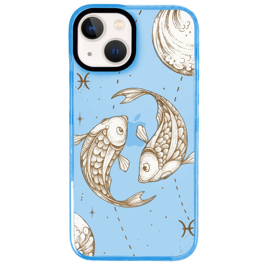 iPhone 15 Plus Balık Burcu Soft Stars Telefon Kılıfı - Azure
