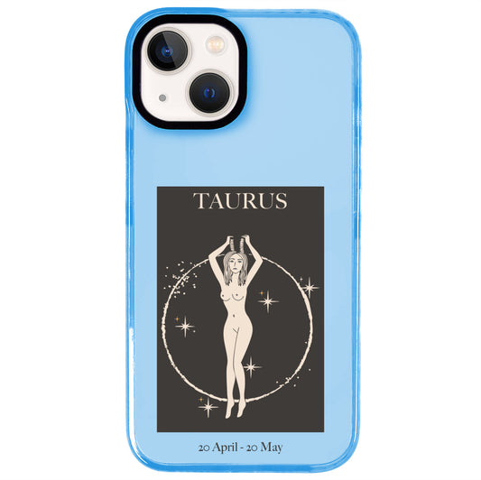 iPhone 15 Plus Boğa Burcu History of Zodiac Telefon Kılıfı - Azure