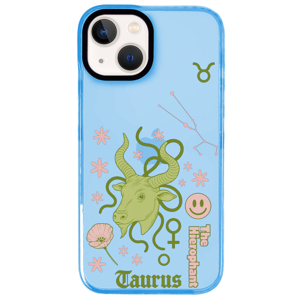 iPhone 15 Plus Boğa Burcu The Emperor Telefon Kılıfı - Azure