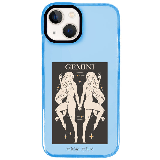iPhone 15 Plus İkizler Burcu History of Zodiac Telefon Kılıfı - Azure