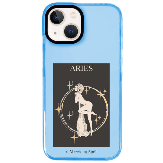 iPhone 15 Plus Koç Burcu History of Zodiac Telefon Kılıfı - Azure
