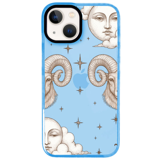 iPhone 15 Plus Koç Burcu Soft Stars Telefon Kılıfı - Azure
