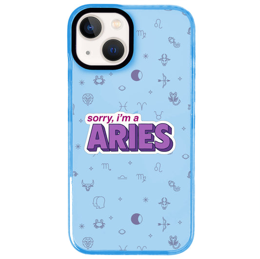 iPhone 15 Plus Koç Burcu Sorry Zodiac Telefon Kılıfı - Azure