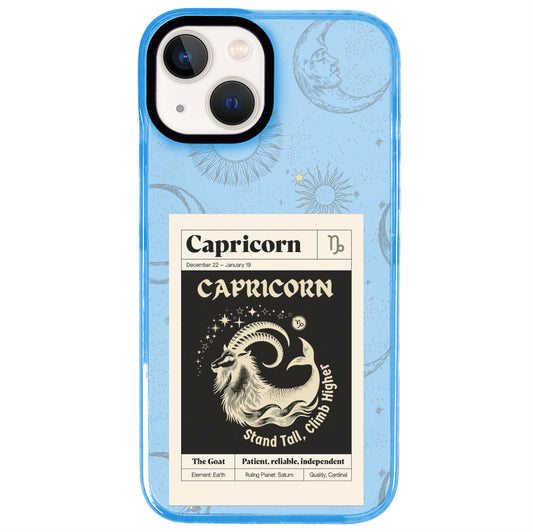 iPhone 15 Plus Oğlak Burcu Sticker Mode Telefon Kılıfı - Azure