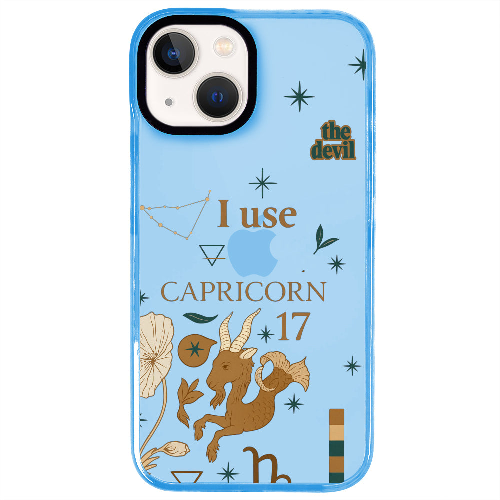 iPhone 15 Plus Oğlak Burcu The Emperor Telefon Kılıfı - Azure