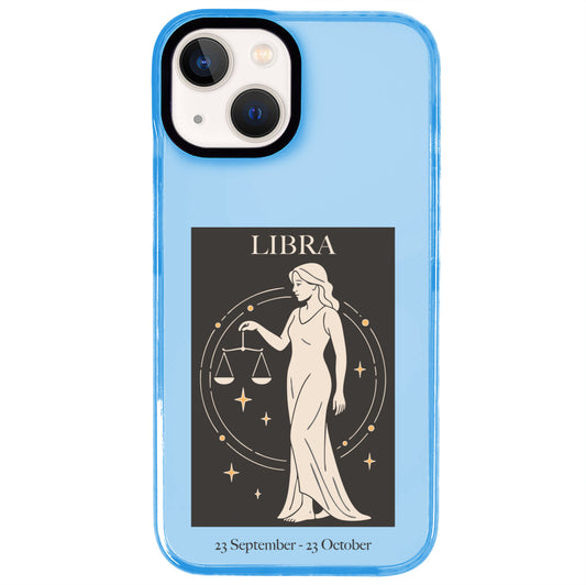 iPhone 15 Plus Terazi Burcu History of Zodiac Telefon Kılıfı - Azure