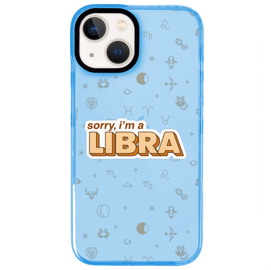 iPhone 15 Plus Terazi Burcu Sorry Zodiac Telefon Kılıfı - Azure