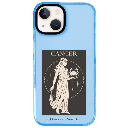 iPhone 15 Plus Yengeç Burcu History of Zodiac Telefon Kılıfı - Azure