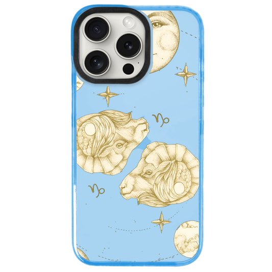 iPhone 15 Pro Oğlak Burcu Soft Stars Telefon Kılıfı - Azure
