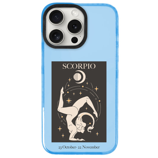 iPhone 15 Pro Max Akrep Burcu History of Zodiac Telefon Kılıfı - Azure