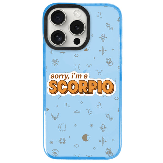 iPhone 15 Pro Max Akrep Burcu Sorry Zodiac Telefon Kılıfı - Azure