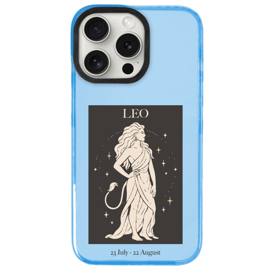 iPhone 15 Pro Max Aslan Burcu History of Zodiac Telefon Kılıfı - Azure