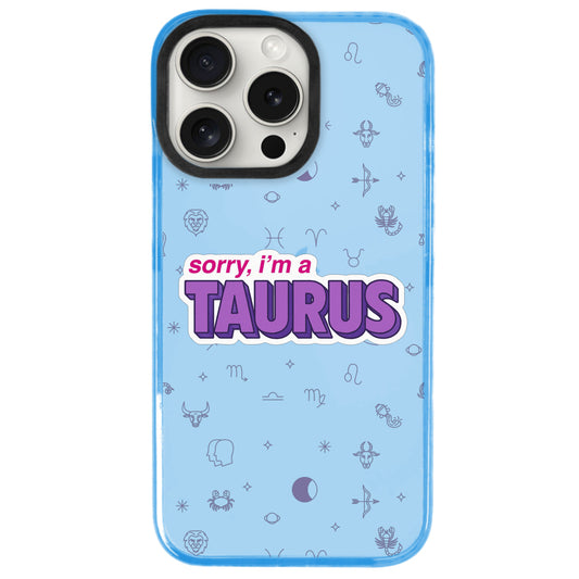 iPhone 15 Pro Max Boğa Burcu Sorry Zodiac Telefon Kılıfı - Azure