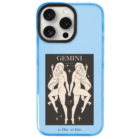 iPhone 15 Pro Max İkizler Burcu History of Zodiac Telefon Kılıfı - Azure
