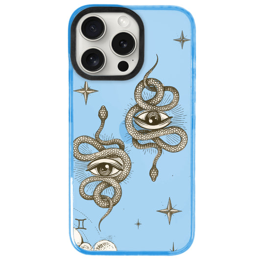 iPhone 15 Pro Max İkizler Burcu Soft Stars Telefon Kılıfı - Azure