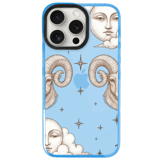 iPhone 15 Pro Max Koç Burcu Soft Stars Telefon Kılıfı - Azure