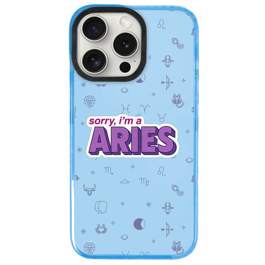 iPhone 15 Pro Max Koç Burcu Sorry Zodiac Telefon Kılıfı - Azure