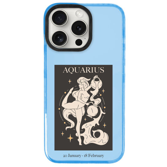 iPhone 15 Pro Max Kova Burcu History of Zodiac Telefon Kılıfı - Azure
