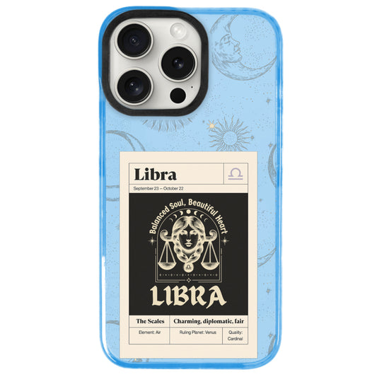 iPhone 15 Pro Max Terazi Burcu Sticker Mode Telefon Kılıfı - Azure