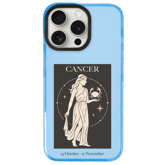 iPhone 15 Pro Max Yengeç Burcu History of Zodiac Telefon Kılıfı - Azure