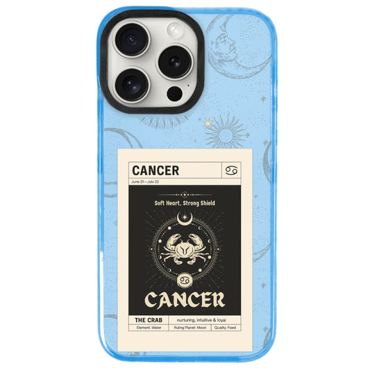 iPhone 15 Pro Max Yengeç Burcu Sticker Mode Telefon Kılıfı - Azure
