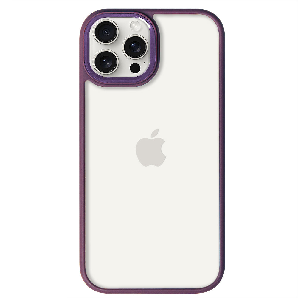 iPhone 15 Pro Max Renkli Lux Basic Mor Telefon Kılıfı