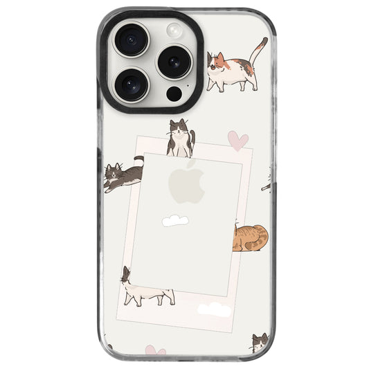 iPhone 15 Pro Max Cats Polaroid Telefon Kılıfı
