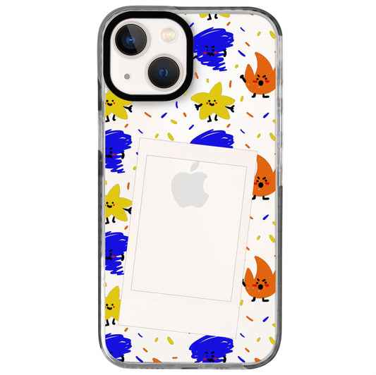 iPhone 15 Colorful Shapes Polaroid Telefon Kılıfı