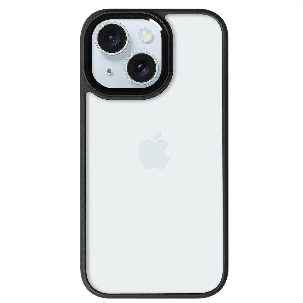iPhone 15 Renkli Lux Basic Siyah Telefon Kılıfı